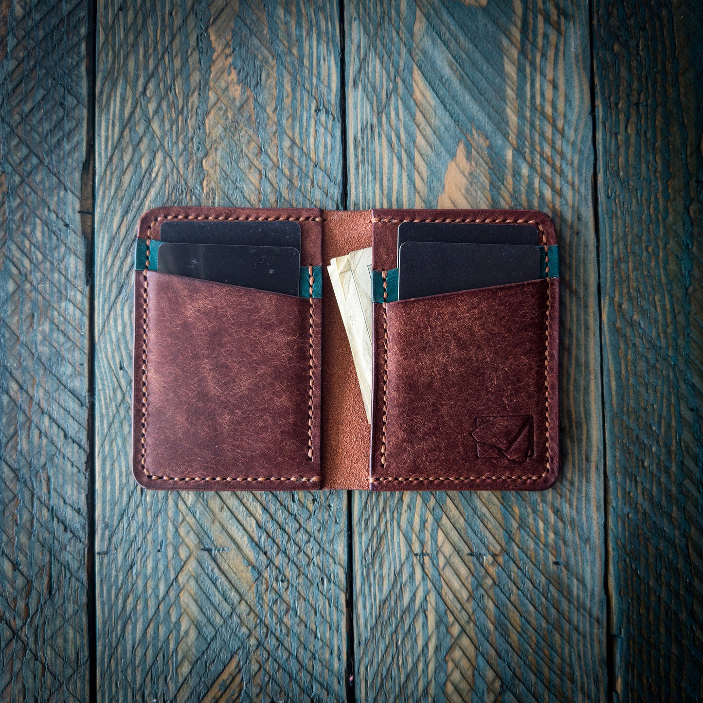 The Watchman V2 - Bifold Wallet - Pueblo Tobacco and Pueblo Aqua