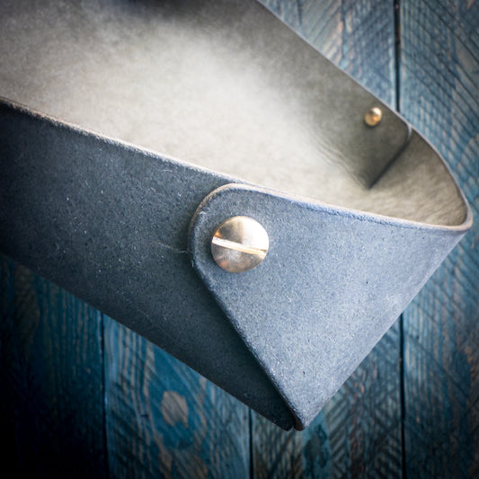 EDC Tray -Handcrafted Leather Catch-All - Pueblo Gray