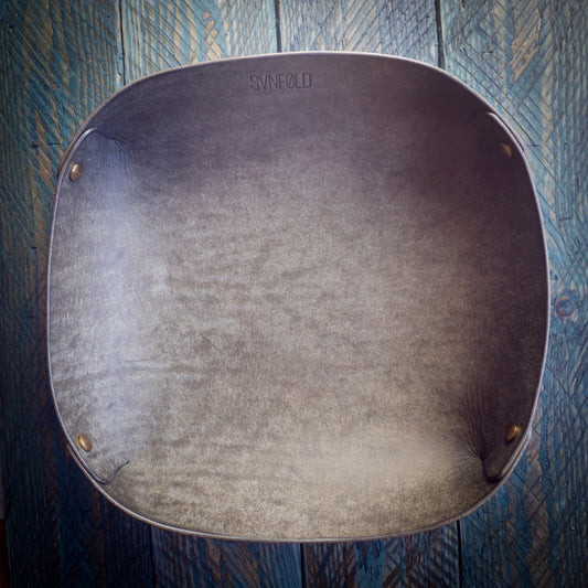 EDC Tray -Handcrafted Leather Catch-All - Pueblo Gray