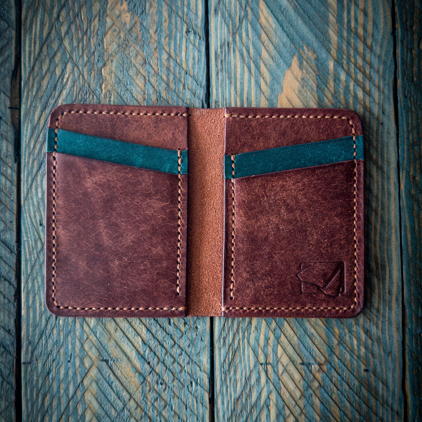 The Watchman V2 - Bifold Wallet - Pueblo Tobacco and Pueblo Aqua