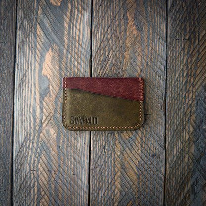 The Keystone V2 – Leather Card Holder - Pueblo Olive on Tobacco