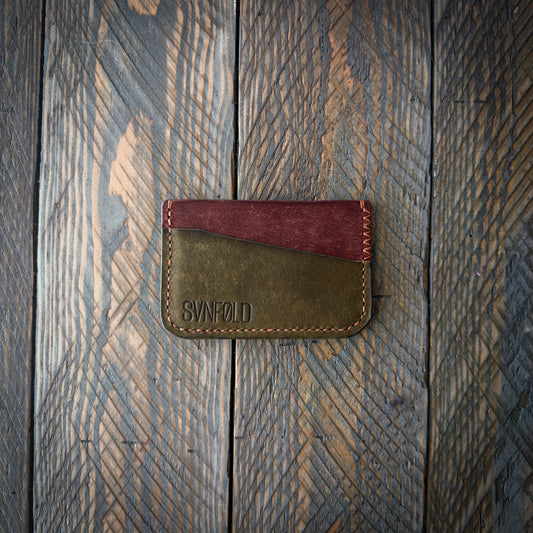 The Keystone V2 – Leather Card Holder - Pueblo Olive on Tobacco